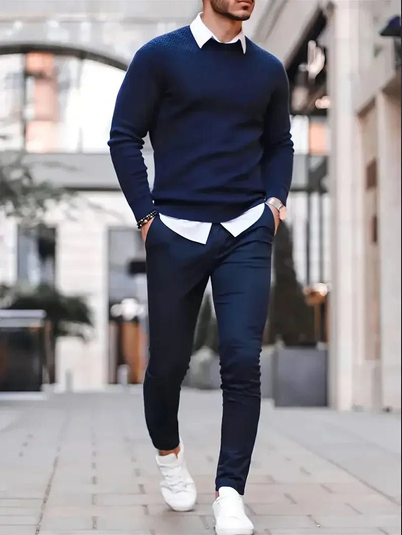 Brit und Boho | Oliver Essential Strickpullover mit Rundhalsausschnitt