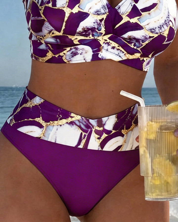 Luna | Damen V-Ausschnitt Strap Bikini mit Bindung
