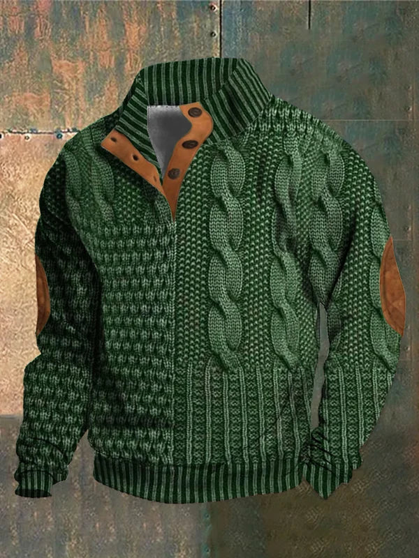 Basil | 3D-Print Pullover für Herren mit Muster und Rundhalsausschnitt