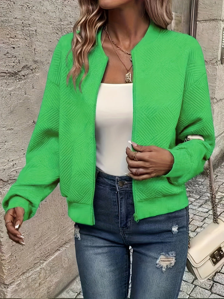 Isla | Leichte Zip-Up Jacke für Damen mit Rundhalsausschnitt und langen Ärmeln