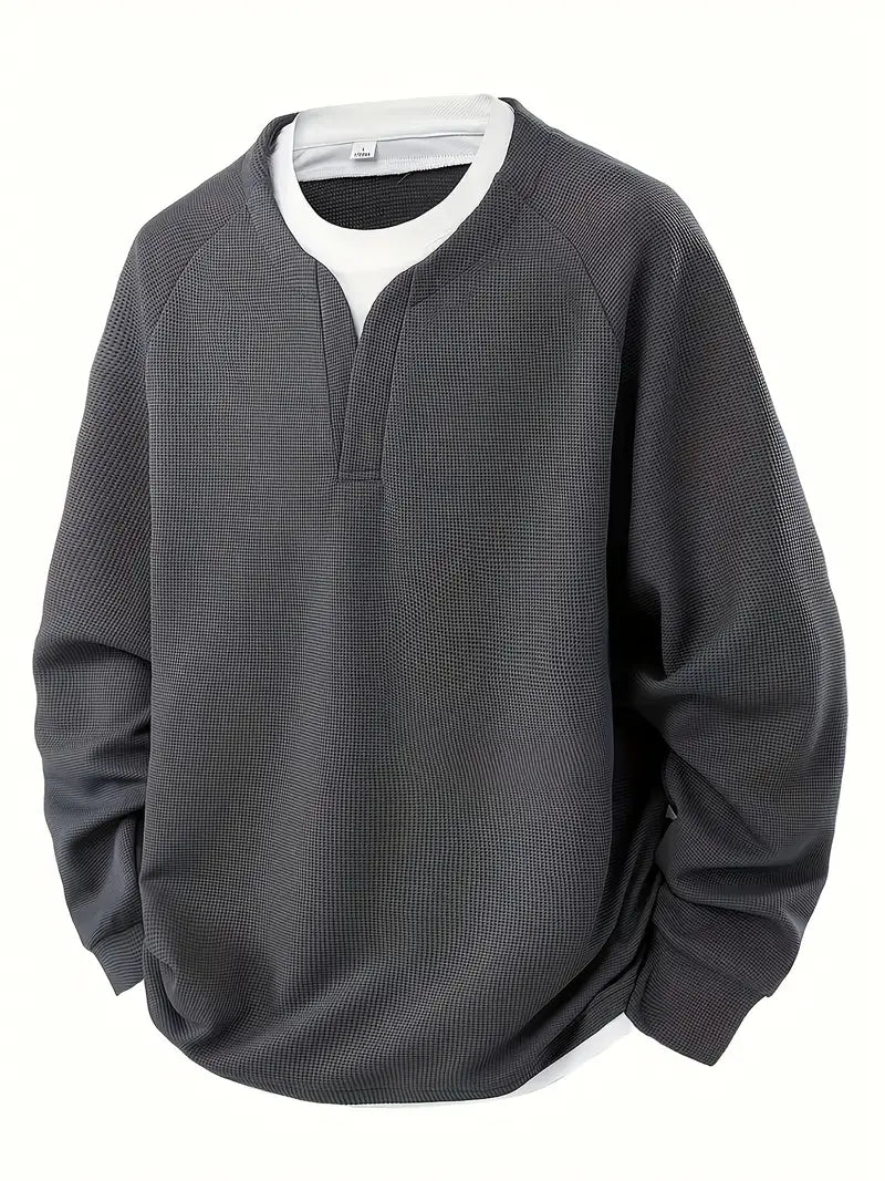 Wilbert | Alltags-Langarmshirt mit Lagenlook und Rundhalsausschnitt