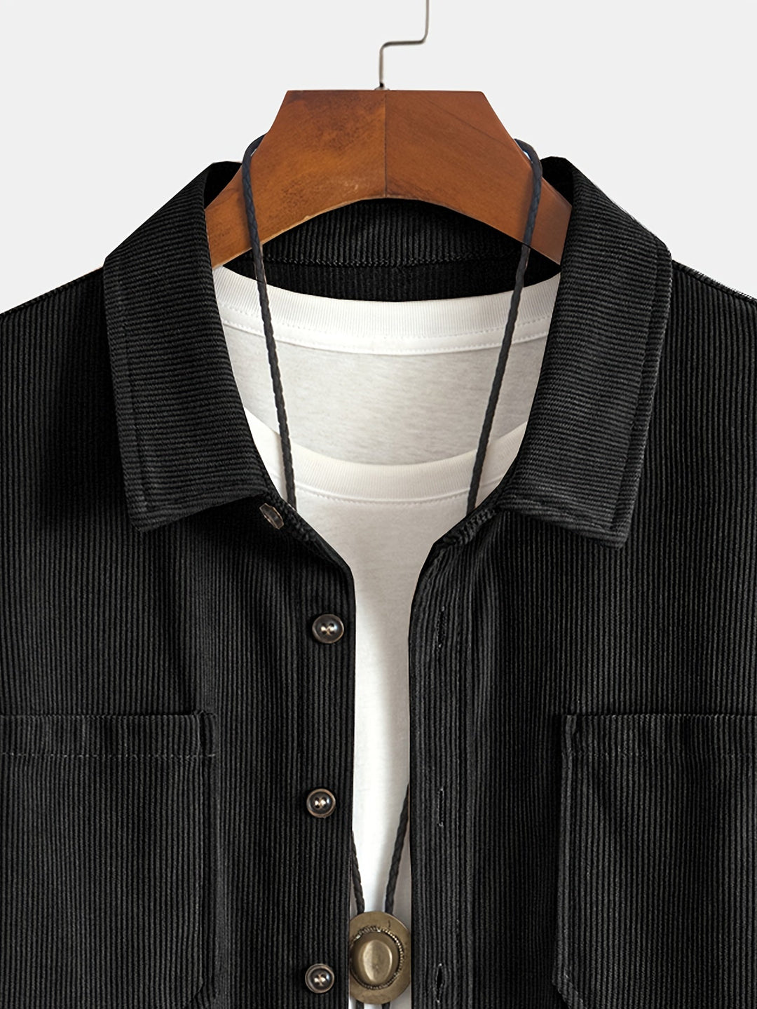 Lukas | Herren Langarm-Overshirt mit Knöpfen und Taschen
