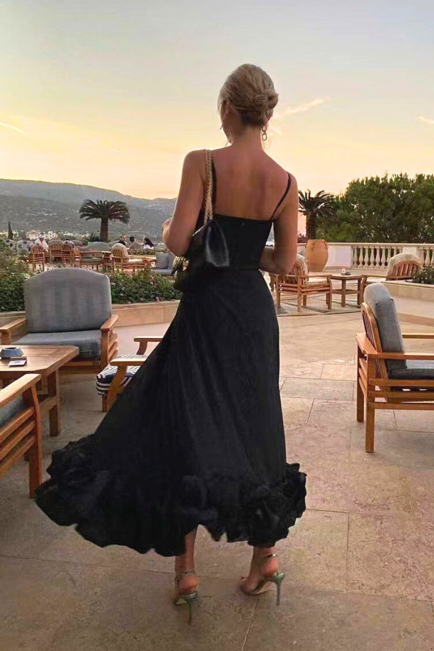 Ariana | Anmutiges Fließendes Midikleid für Damen mit eckigem Ausschnitt