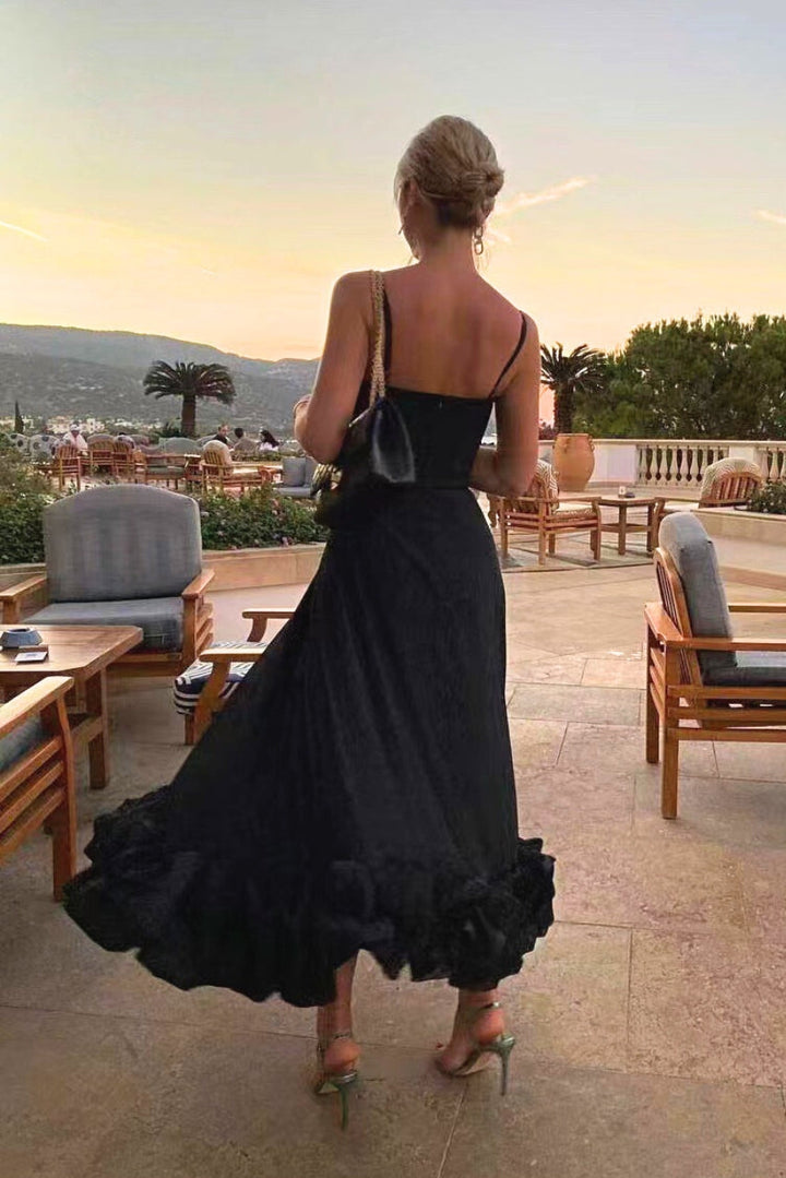 Ariana | Anmutiges Fließendes Midikleid für Damen mit eckigem Ausschnitt