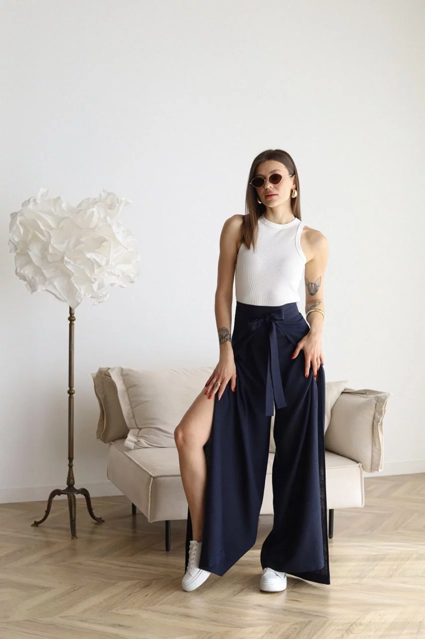 Marika | Weite hosen für Damen mit hohem Bund