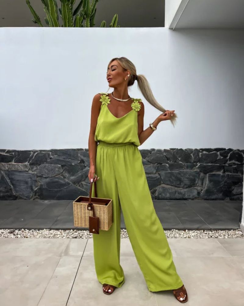 Blair | Boho Floral Jumpsuit für Damen mit V-Ausschnitt