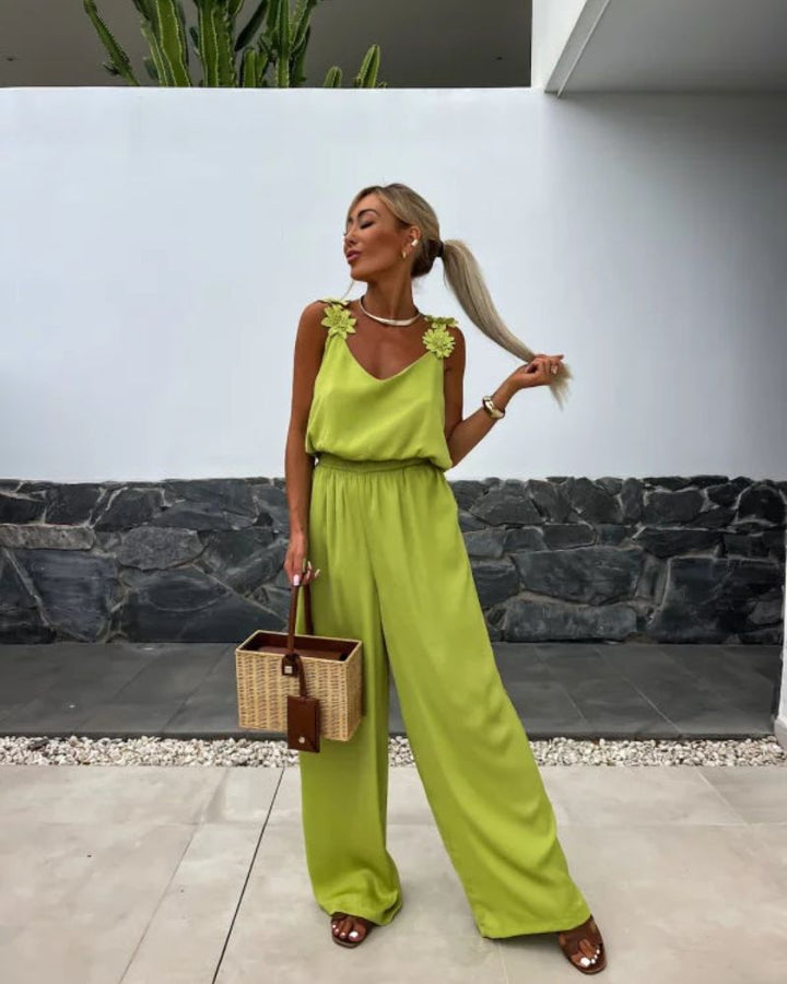Blair | Boho Floral Jumpsuit für Damen mit V-Ausschnitt