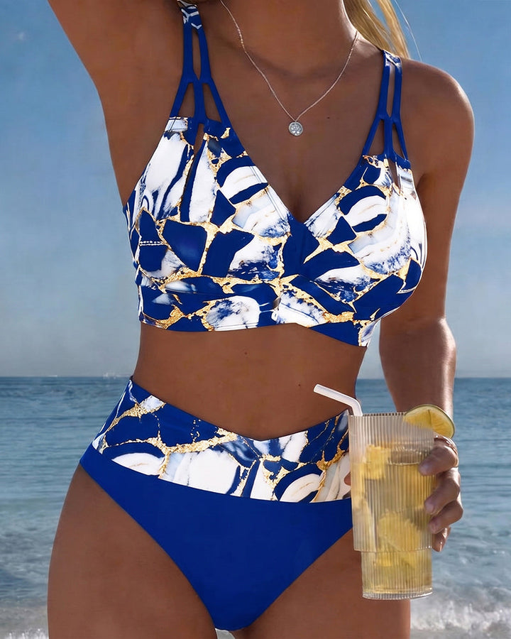 Luna | Damen V-Ausschnitt Strap Bikini mit Bindung