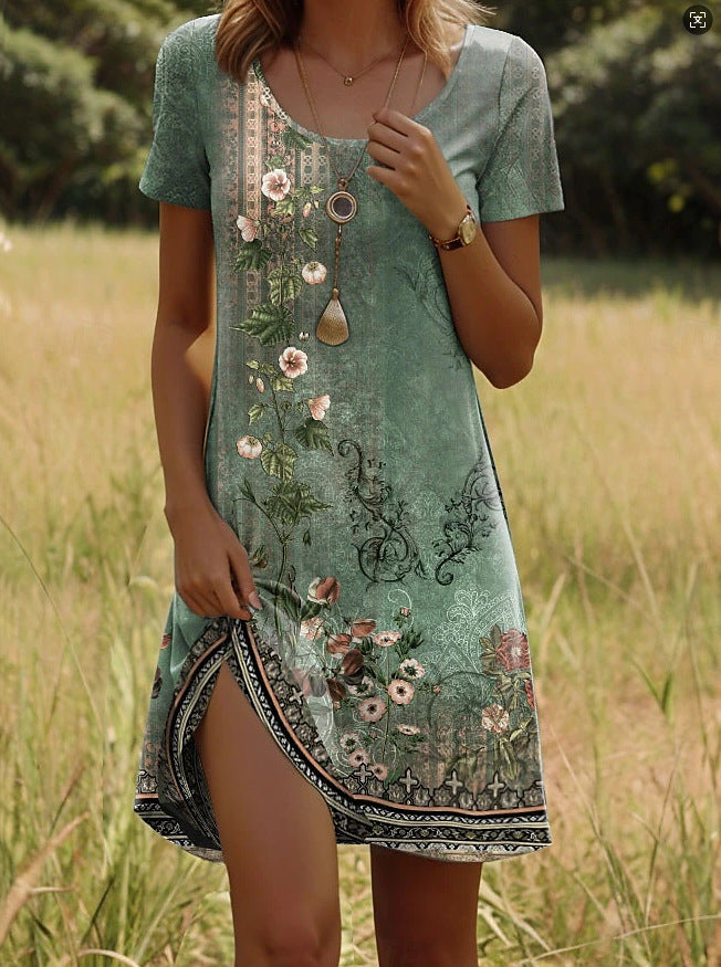Mabel | Trendiges Ethnisch Bedrucktes Sommerkleid für Damen