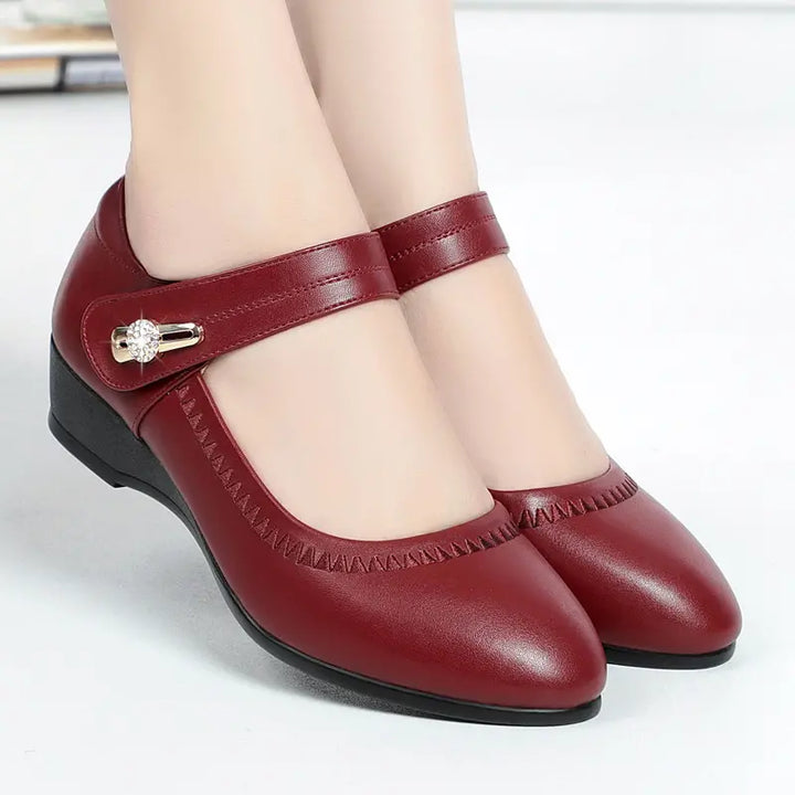 Anna | Damen Keilabsatz Mary-Jane-Schuhe