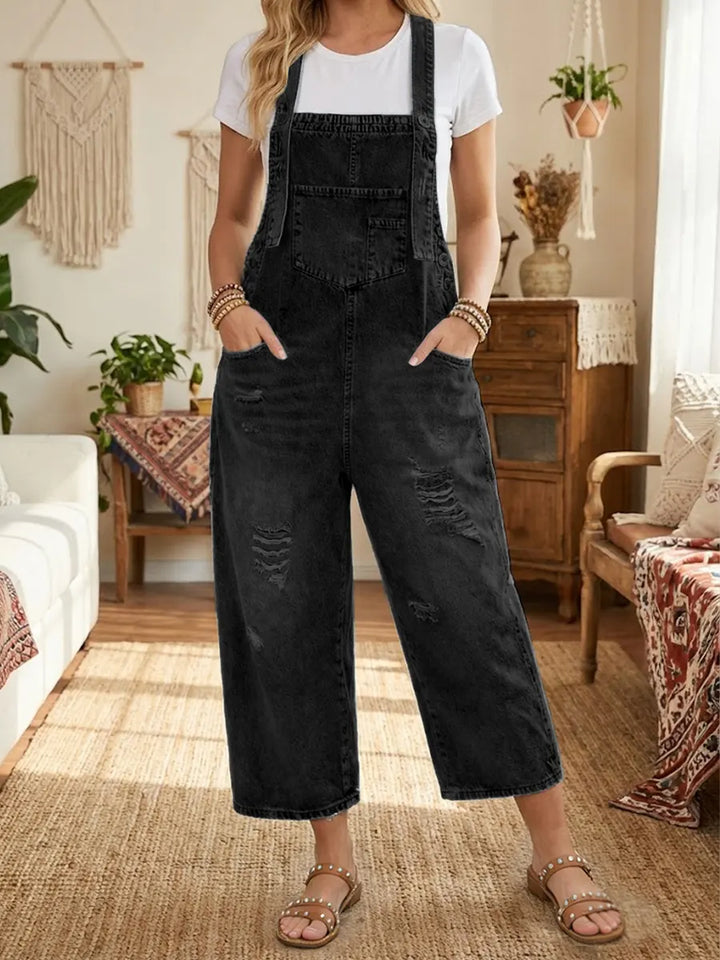 Aurevia | Denim Latzhose im Vintage-Look für Damen