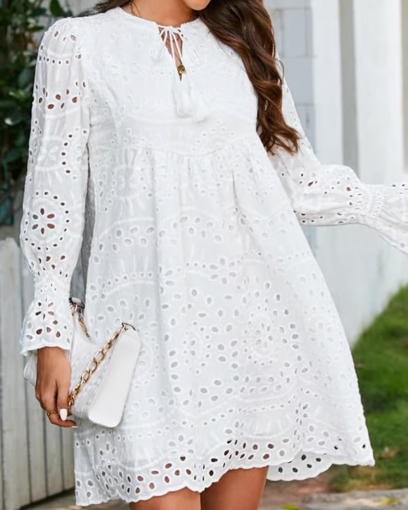 Aimee | Lässiges Kleid mit Blumenmuster und langen Ärmeln