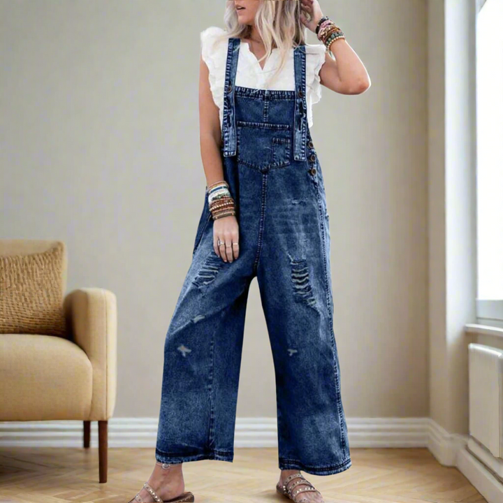 Carmelita | Vintage-Waschung Verstellbarer Jumpsuit für Damen
