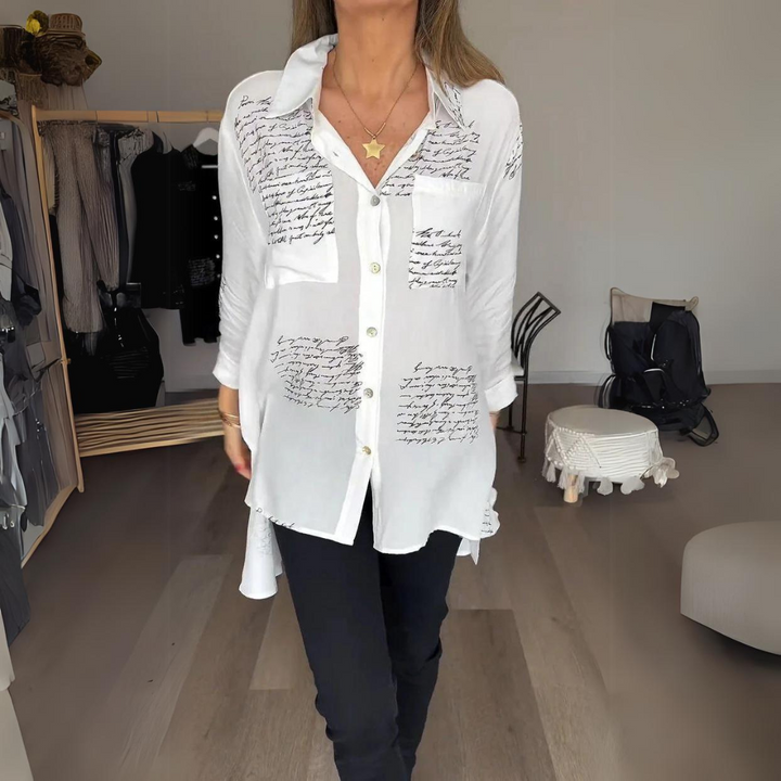 Callista | Handgeschriebenes Button-Up Hemd für Damen mit langen Ärmeln