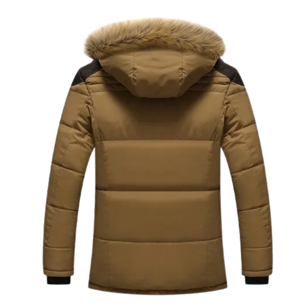 Elegante Gepolsterte Winterjacke für Herren mit Kapuze und langen Ärmeln