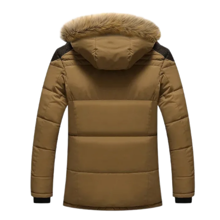 Elegante Gepolsterte Winterjacke für Herren mit Kapuze und langen Ärmeln