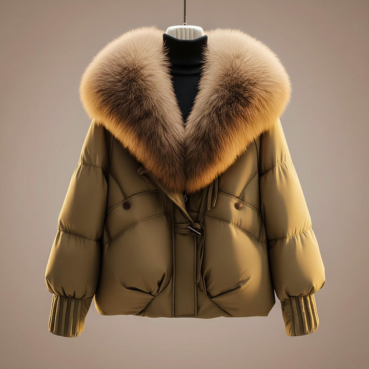 Elsie Eleganter Chic Mantel für Damen mit V-Ausschnitt und langen Ärmeln