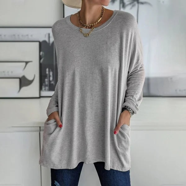Aelira | Lässiges Langarmshirt für Damen mit Rundhalsausschnitt und langen Ärmeln