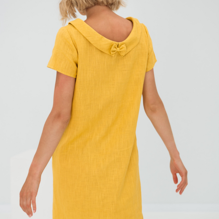 Elena | Damen Minikleid mit kurzen Ärmeln und Taschen