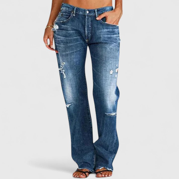 Lianette | Elegante Jeans für Damen mit weiter Passform und niedrigem Bund