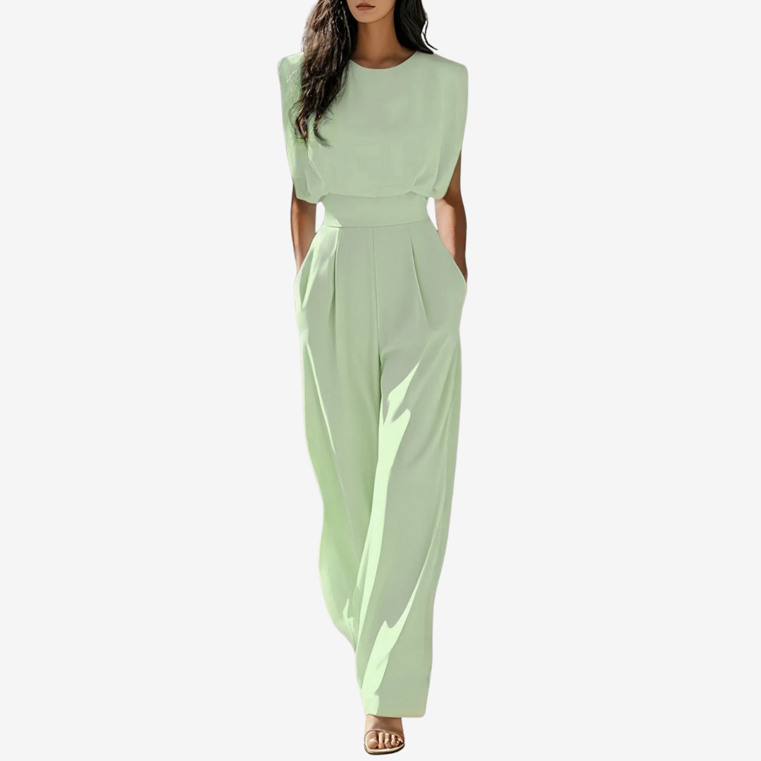 Ariia Maßgeschneiderter Cinched Jumpsuit mit langen Ärmeln