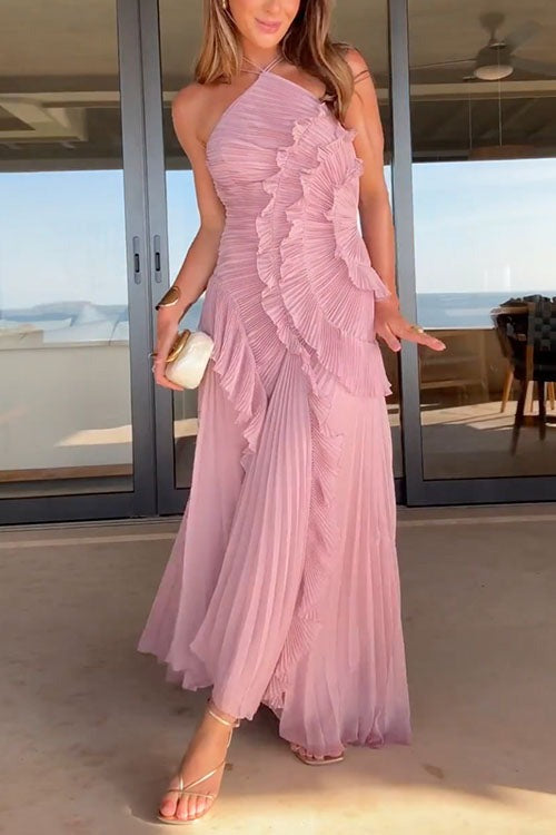 Adeline | Elegantes, luftiges Maxikleid für Damen mit asymmetrischem Ausschnitt