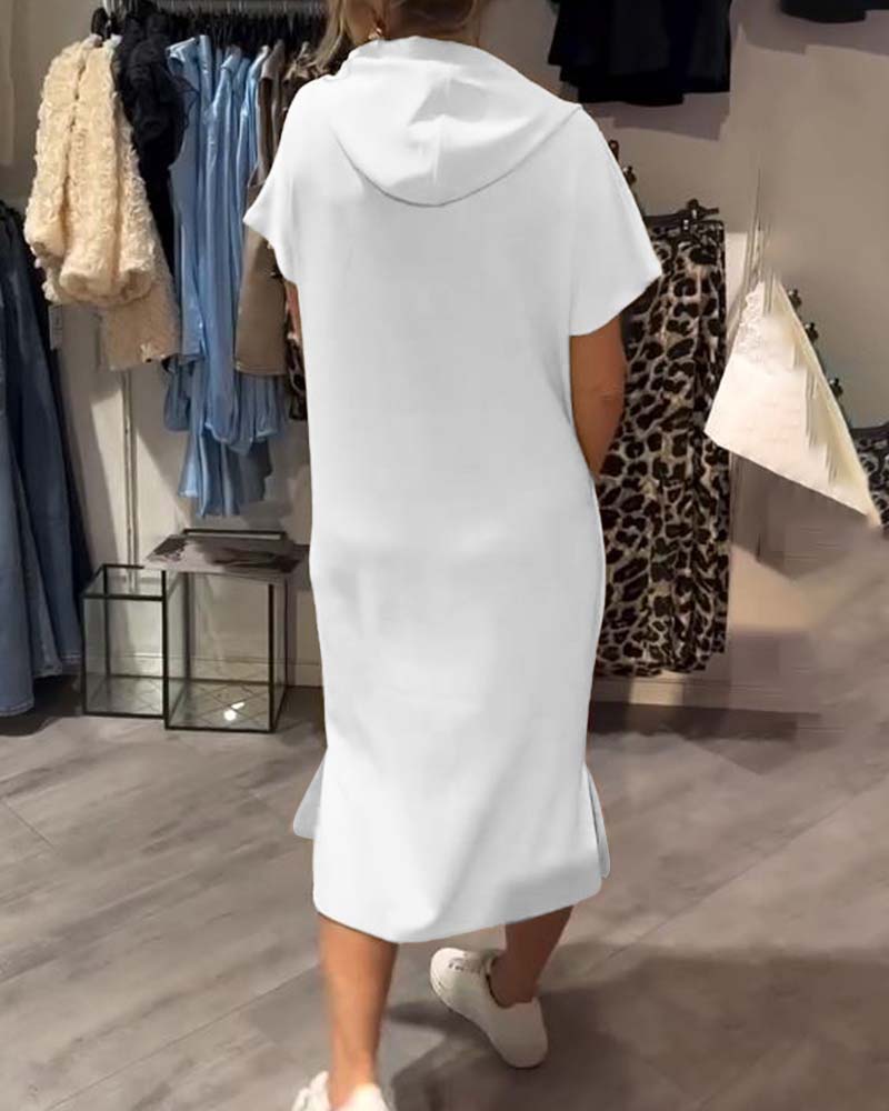Bridget | Lässiges Hoodie-Midikleid für Damen mit Leoparden-Print und Kapuze