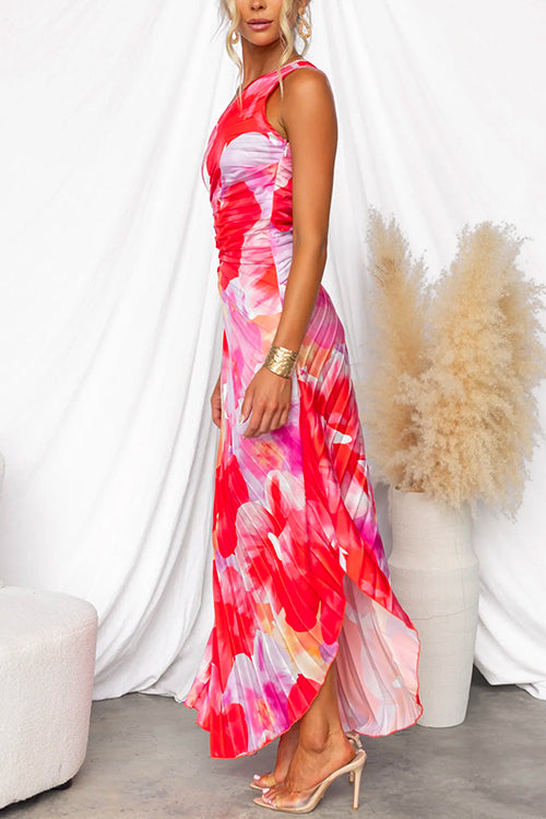 Nina | Faltendes Sommerkleid für Damen mit asymmetrischem Ausschnitt