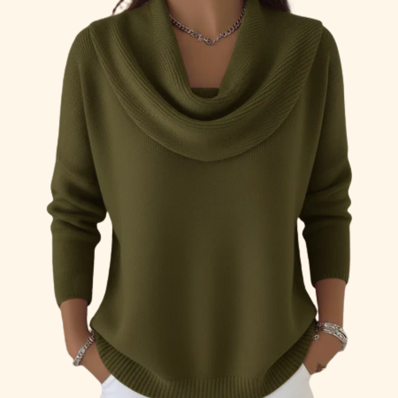 Elliza | Pullover für Damen mit Kragen und langen Ärmeln