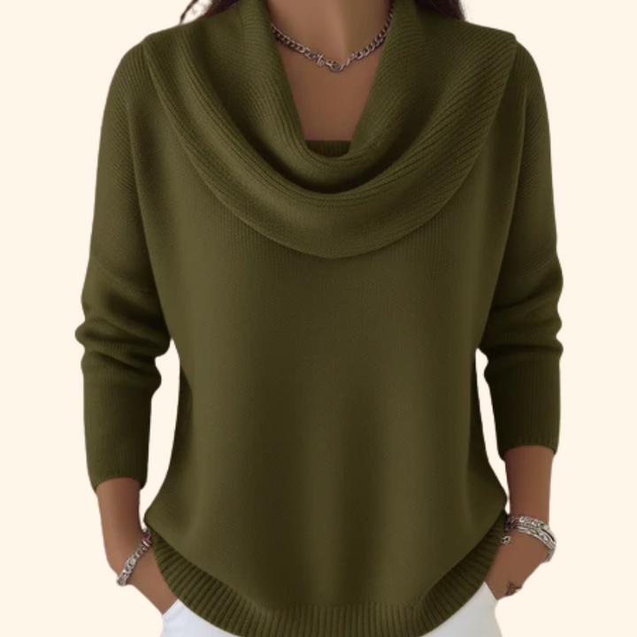Elliza | Pullover für Damen mit Kragen und langen Ärmeln