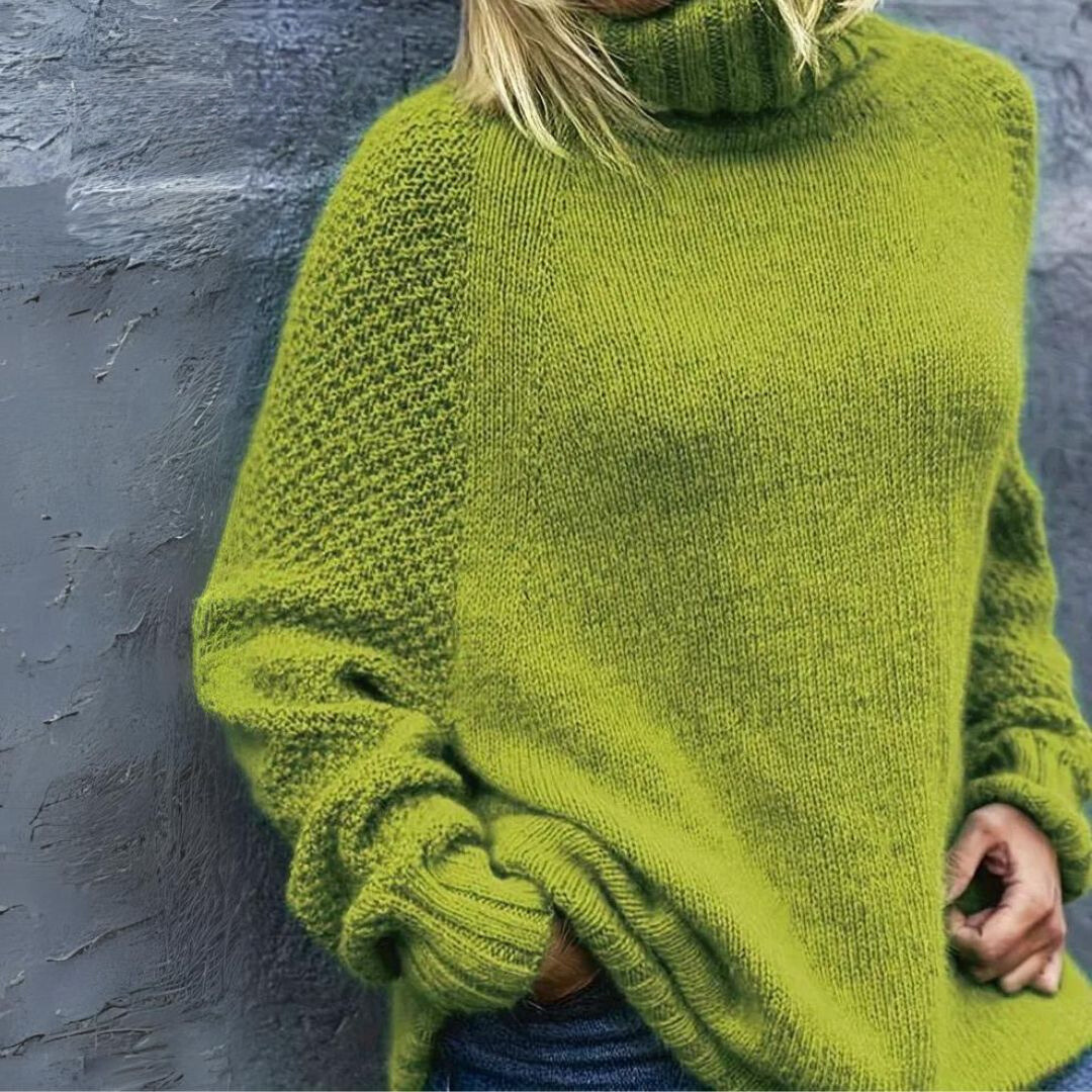 Eleganza | Eleganter Rollkragenpullover Angela Apfelgrün für Damen