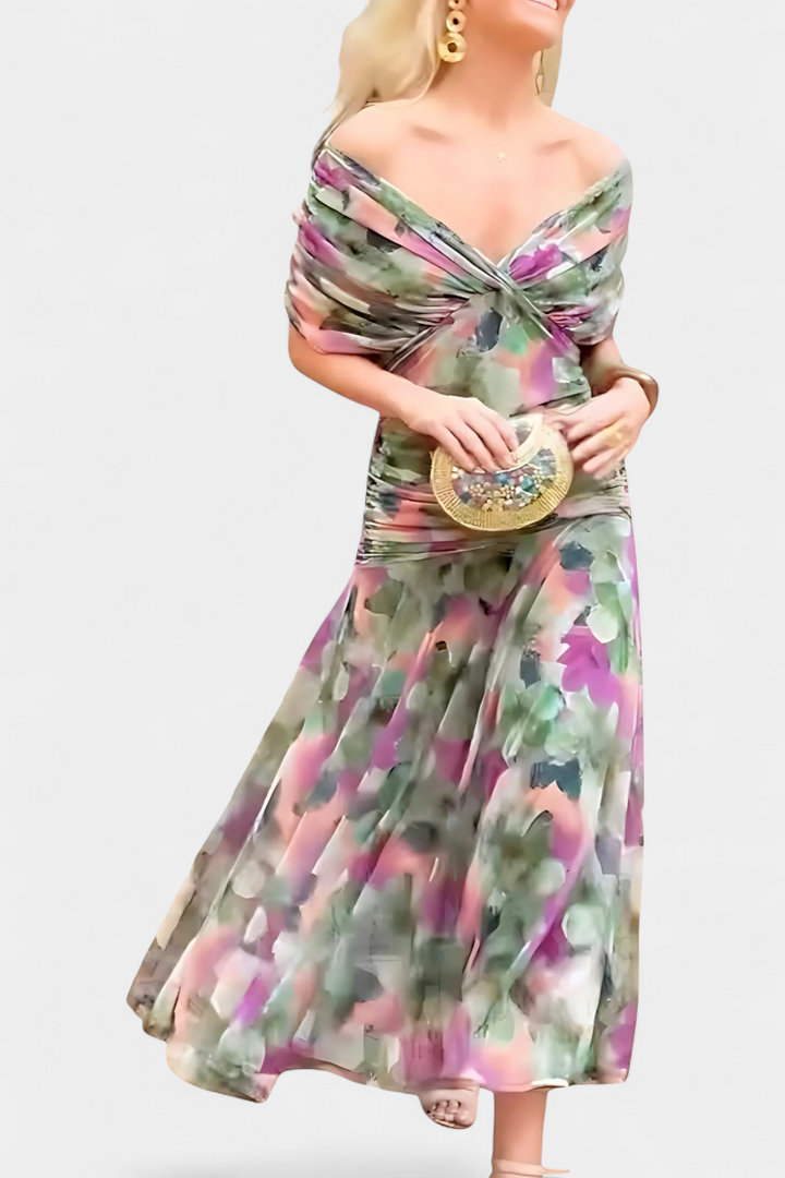Alondra | V-Ausschnitt Langes Floral-Maxikleid für Damen
