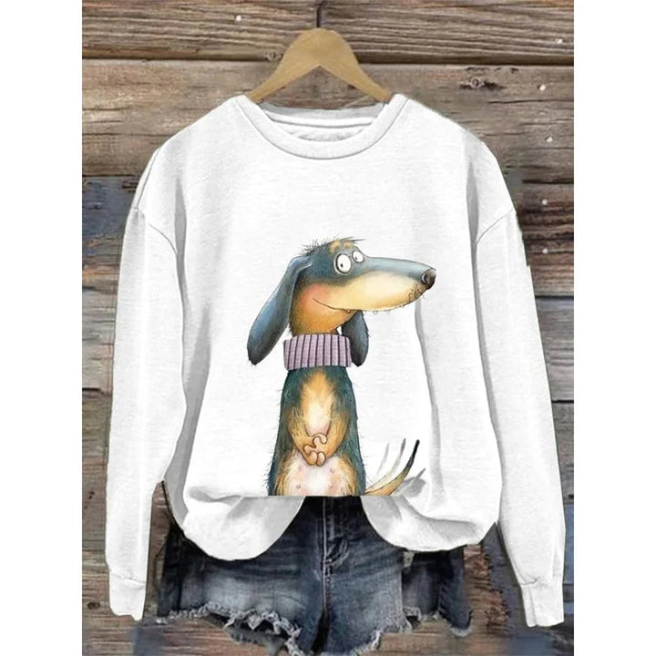 Damen Sweatshirt mit langen Ärmeln und Rundhalsausschnitt