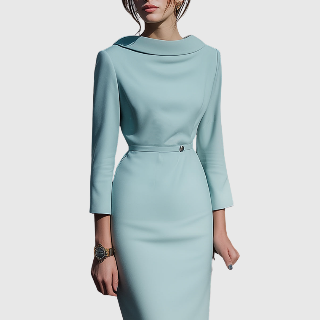 Arielle | Elegantes Drapiertes Midi-Bleistiftkleid für Damen