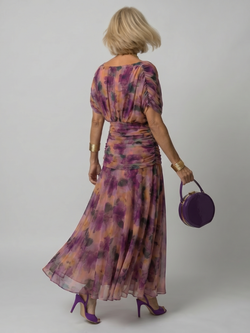 Calen | Anmutiges schulterfrei-Midi-Kleid für Damen mit Fließender Silhouette