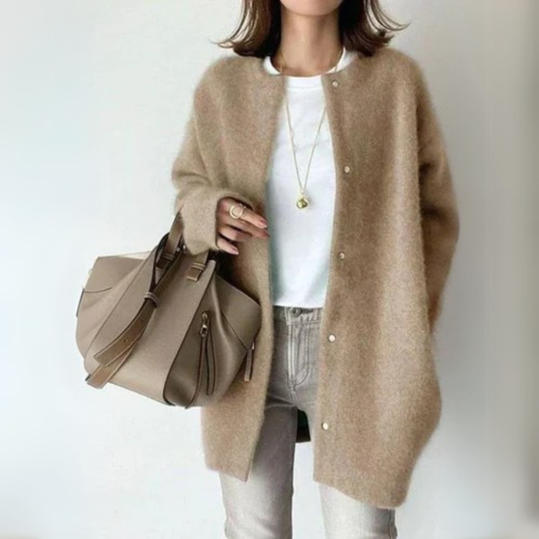 Lilly | Stilvoller Cardigan für Damen mit Rundhalsausschnitt und langen Ärmeln