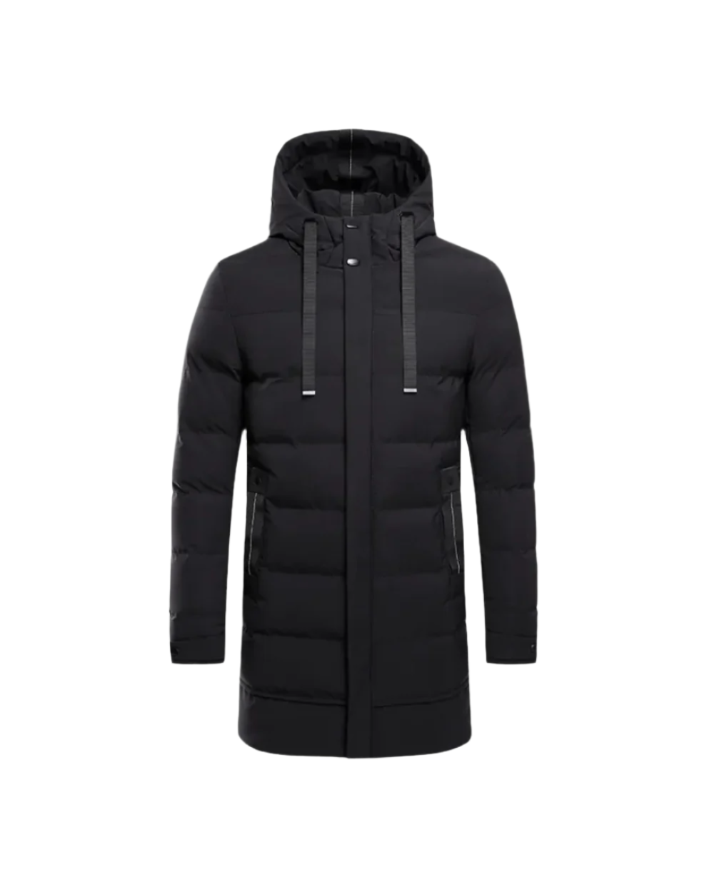 Gianluca Lange Winterjacke für Herren mit Kapuze und langen Ärmeln