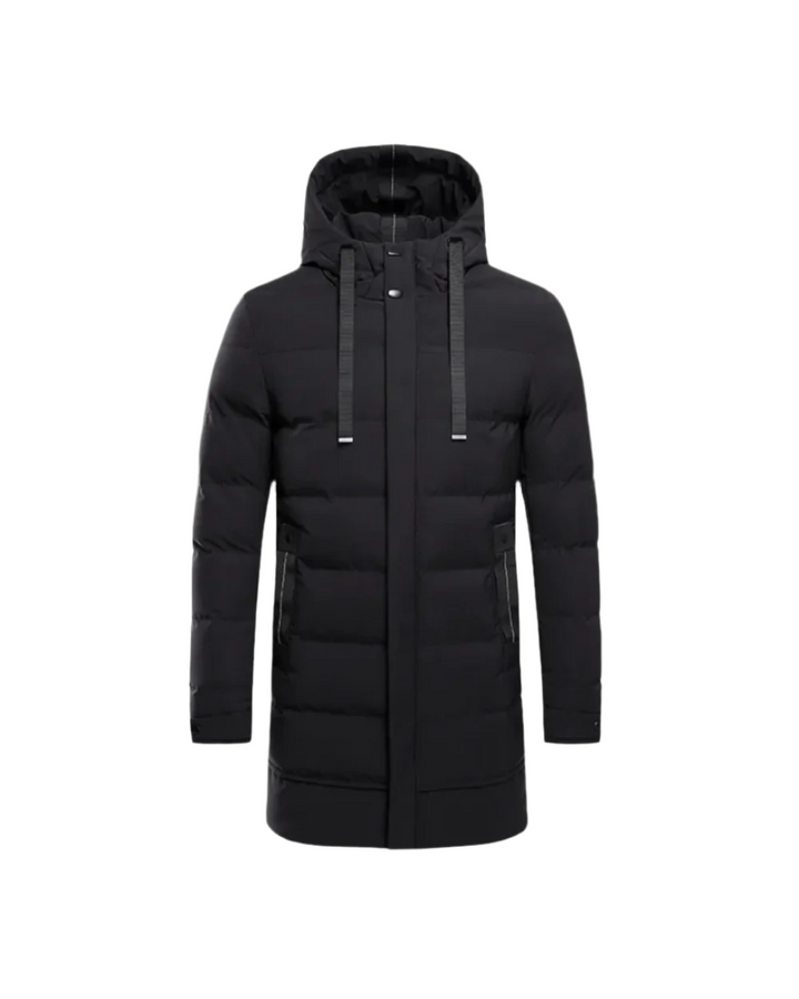 Gianluca Lange Winterjacke für Herren mit Kapuze und langen Ärmeln