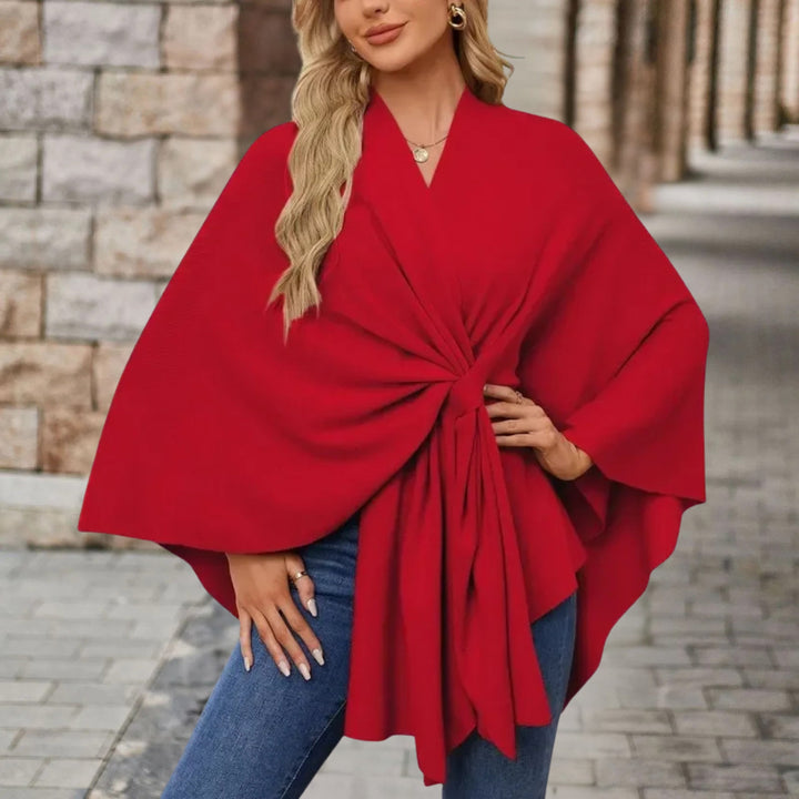Lia | Schicker Poncho für Damen mit V-Ausschnitt