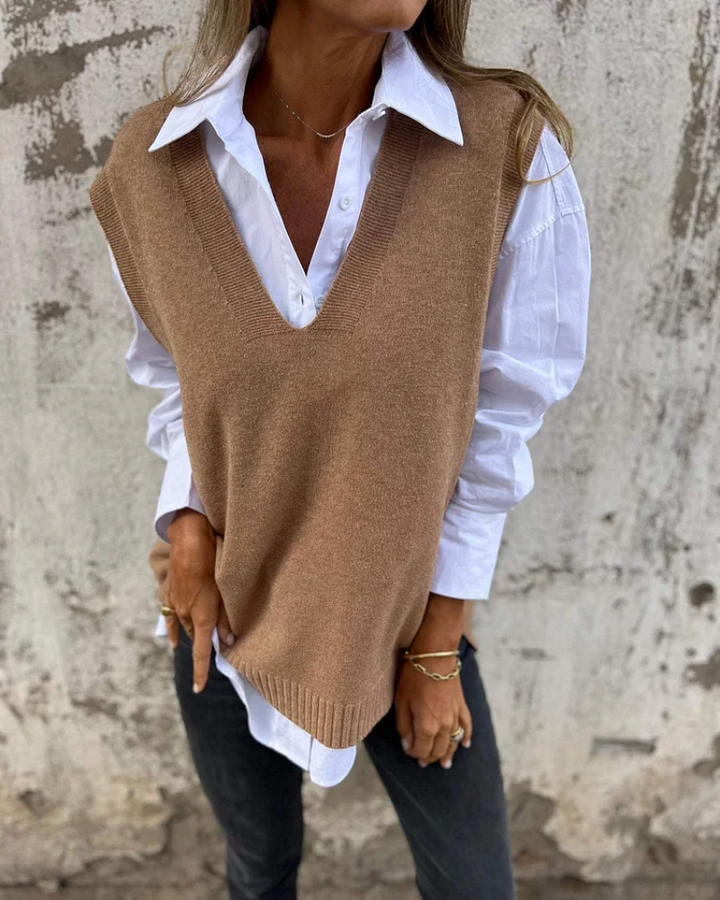 Addison | Strick-Pullover-Weste für Damen mit V-Ausschnitt