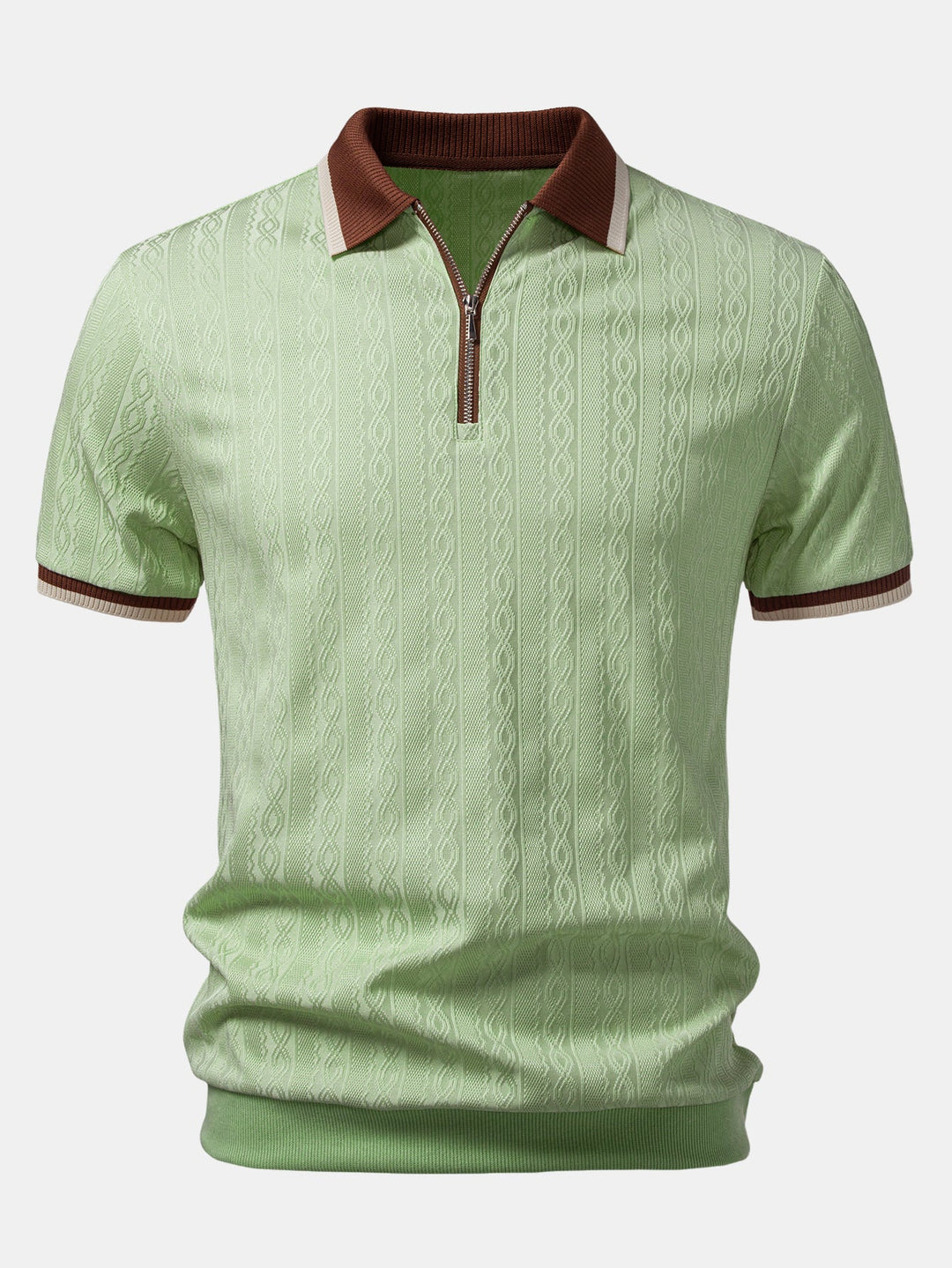 Herren Kurzarm Zip-Polo & Hose mit elastischem Bund und geradem Bein Set