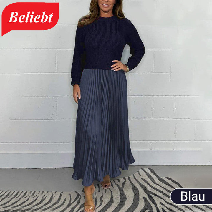 Sophie | Elegantes Faltenkleid für Damen mit Rundhalsausschnitt