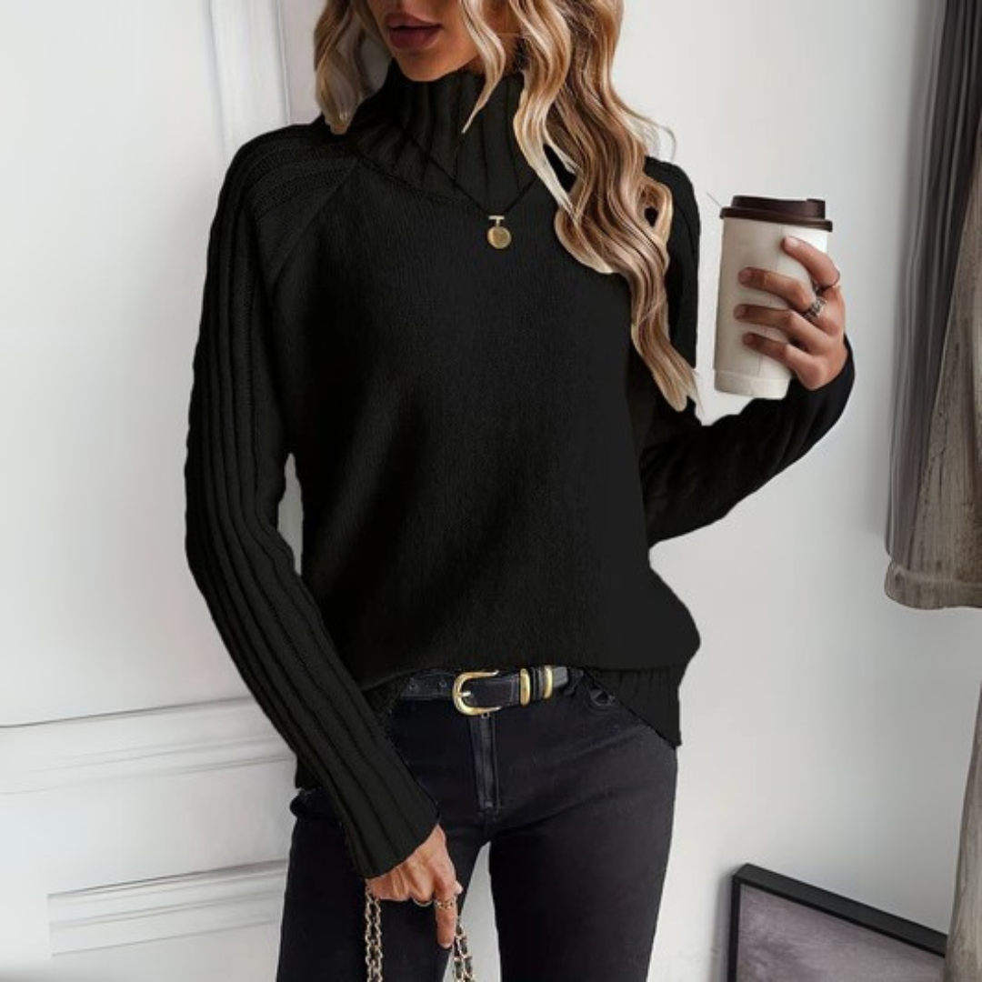 Hannah | Stilvoller Strickpullover für Damen mit Rollkragen