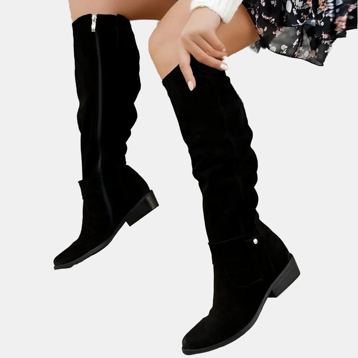 Avery | Wildleder-Stiefeletten mit niedrigem Absatz