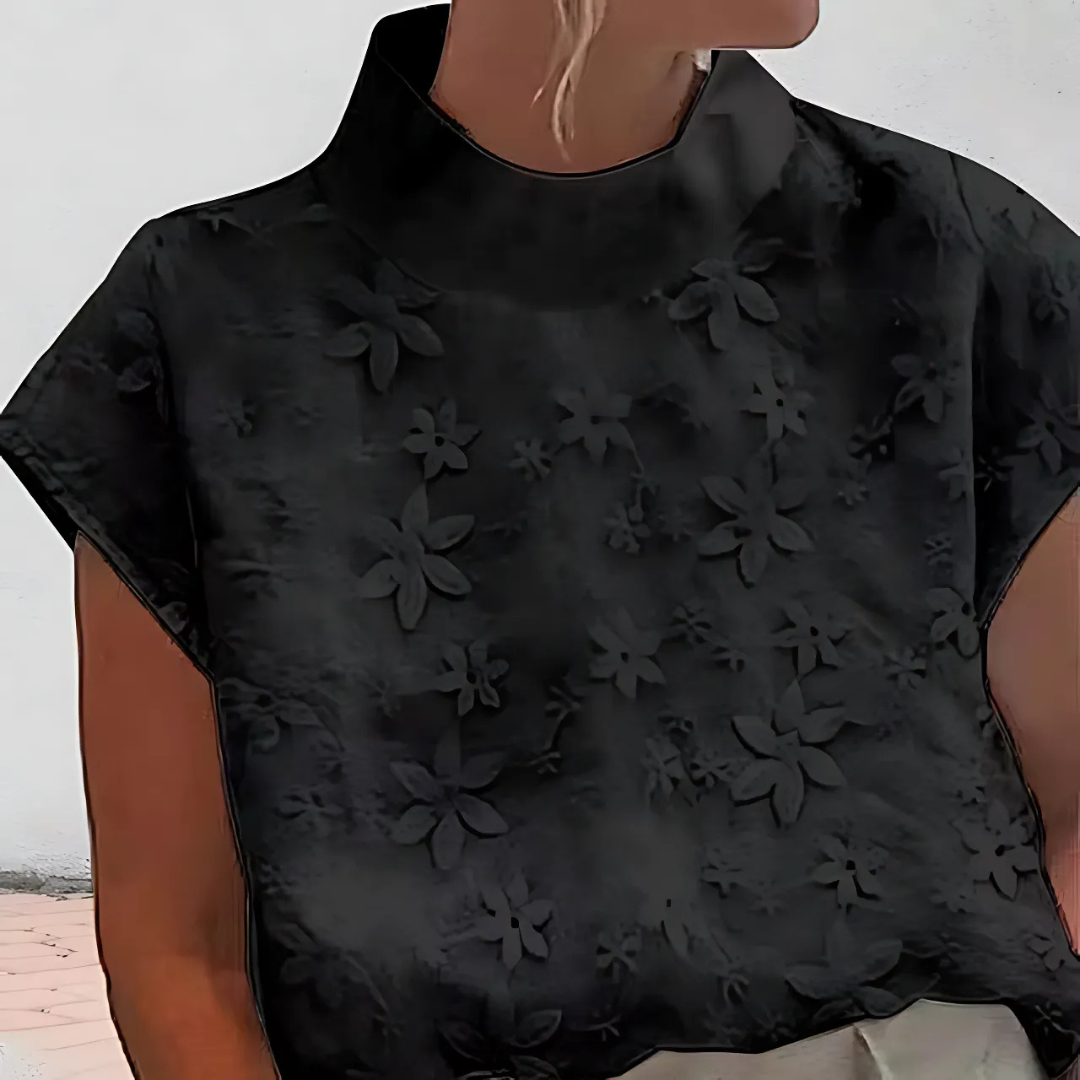 Doutzen | Damenbluse für Damen mit besatz und halblangen Ärmeln