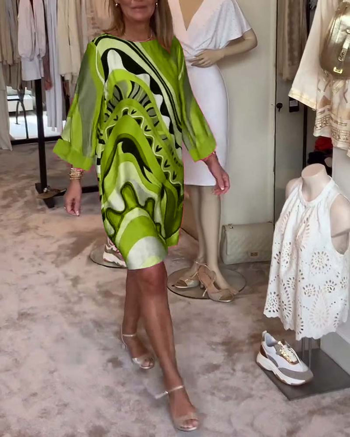Kasey | Elegantes Sommerkleid für Damen mit Rundhalsausschnitt und kurzen Ärmeln