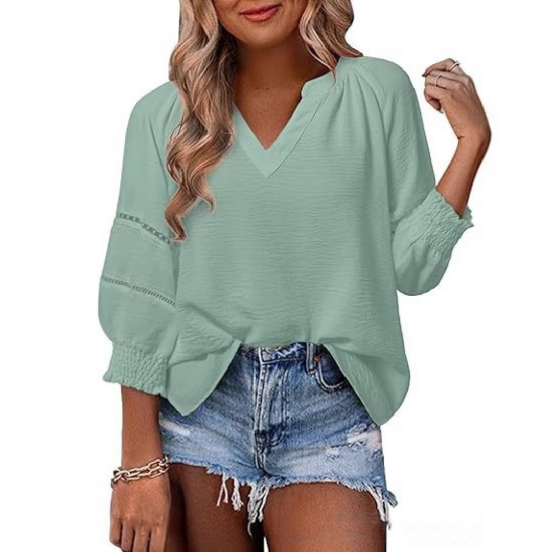 Gianna | Legere elegante Bluse für Damen mit Laternenärmeln für den Sommer