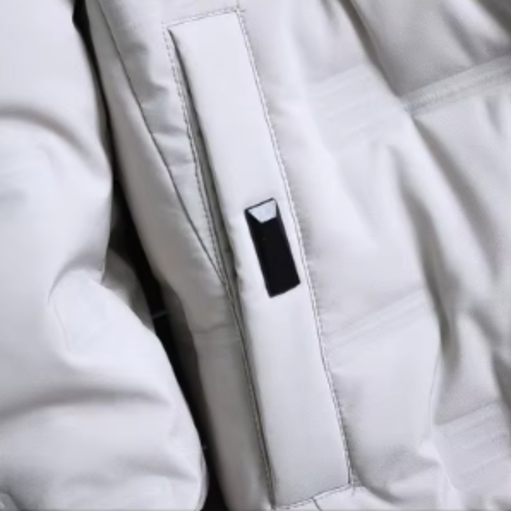 Elegante Herren-Pufferjacke mit Kapuze und langen Ärmeln