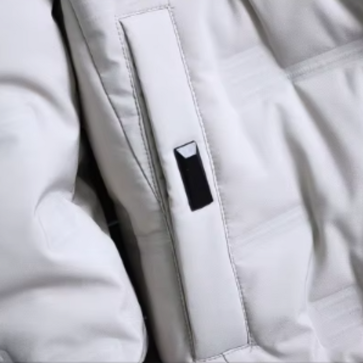 Elegante Herren-Pufferjacke mit Kapuze und langen Ärmeln