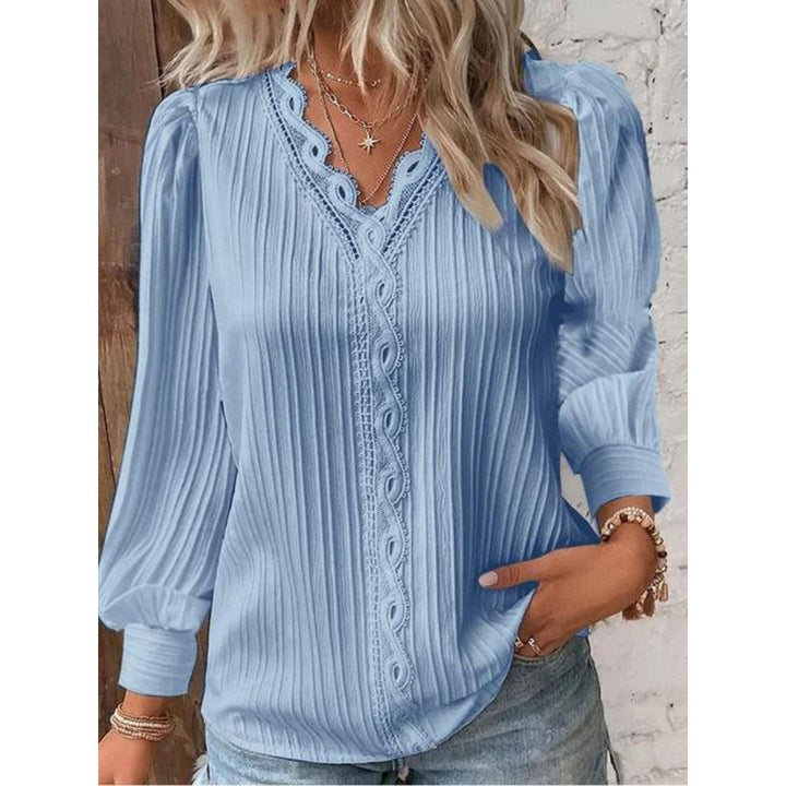 Camillia | Elegante Pintuck Bluse für Damen mit V-Ausschnitt und langen Ärmeln